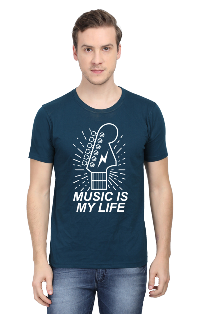 Music is my life Men's Round Neck T-Shirt