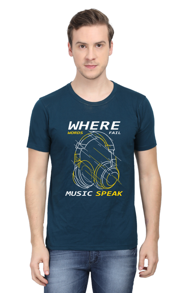 Music Speaks2 Men's Round Neck T-Shirt