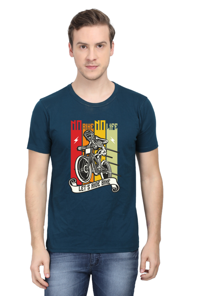 No bike No Life Men's Round Neck T-Shirt