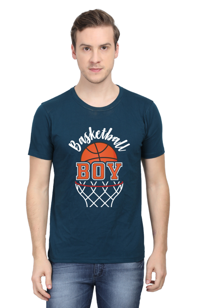 Basketball Boy Men's Round Neck T-Shirt