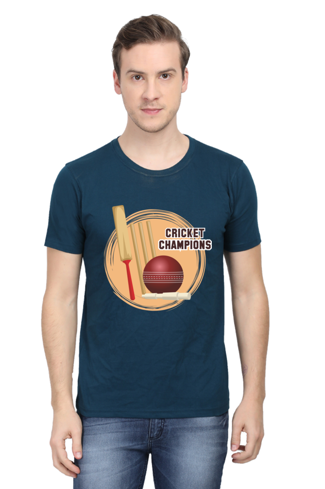 Cricket Champions Mens Round Neck T-Shirt