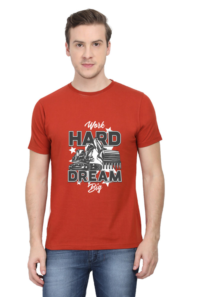 Work Hard Dream Big (Dark) Men's Round Neck T-Shirt