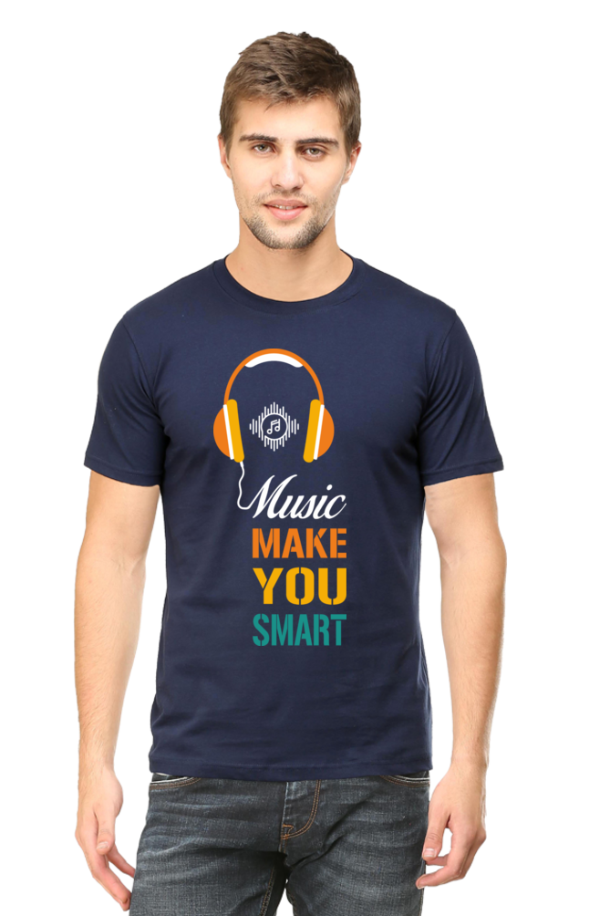 Music Make You Smart Men's Round Neck T-Shirt