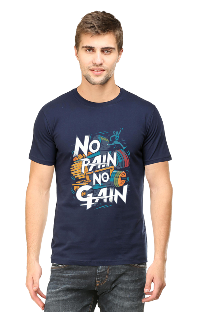 No Pain No Gain Men's Round Neck T-Shirt
