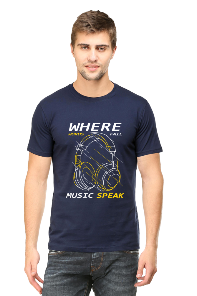 Music Speaks2 Men's Round Neck T-Shirt