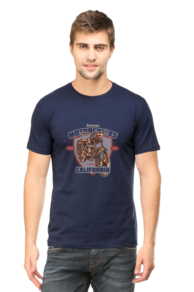 Motorcycles California - Men's Round Neck T-Shirt