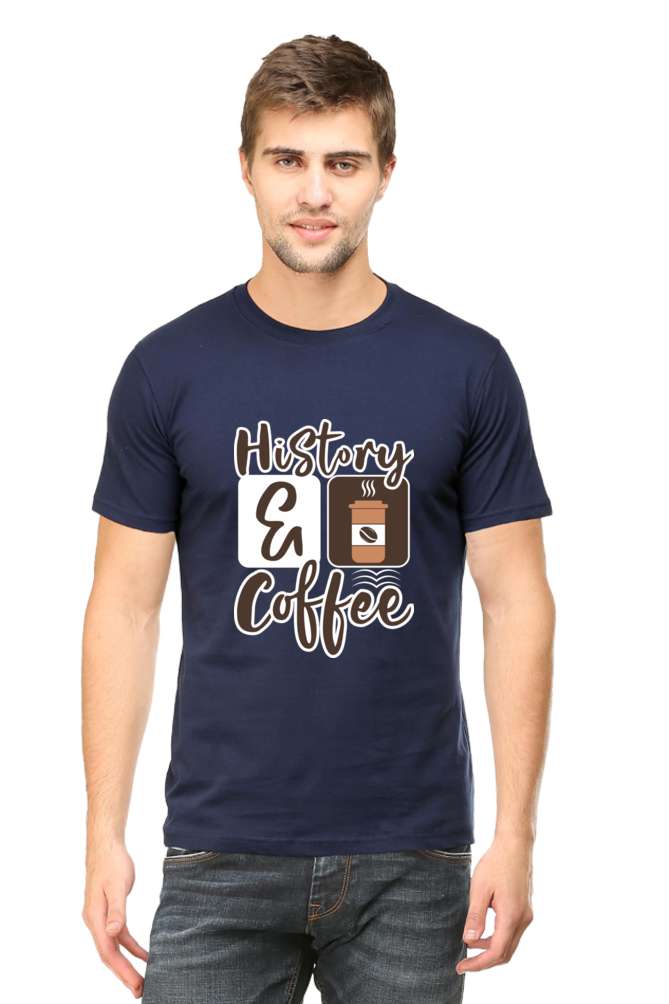 History and Coffee Men's Round Neck T-Shirt