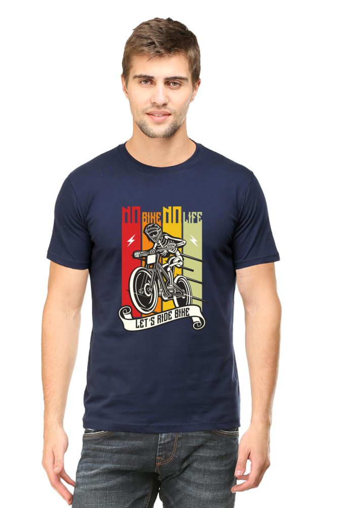 No bike No Life Men's Round Neck T-Shirt