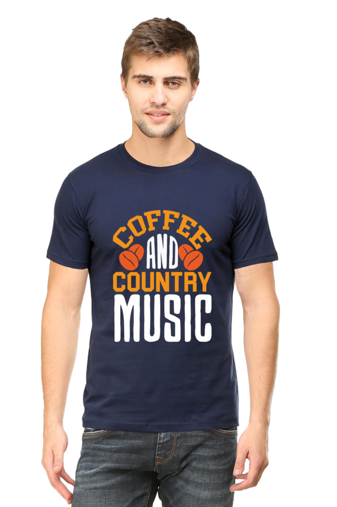 Coffee Country Music Men's Round Neck T-Shirt