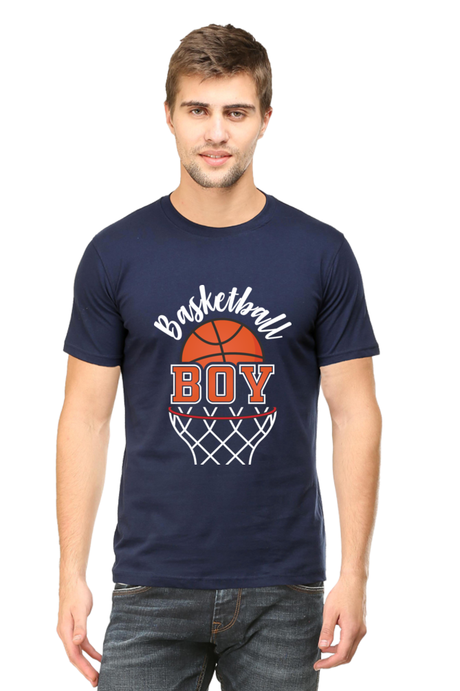 Basketball Boy Men's Round Neck T-Shirt