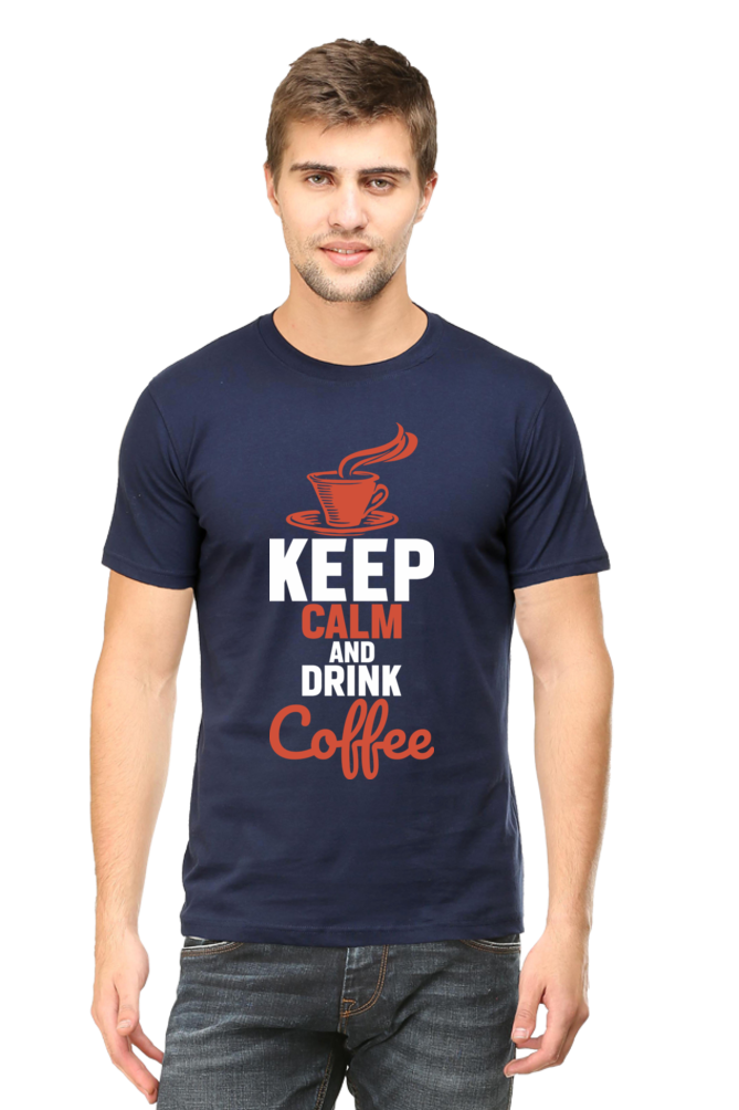 Keep Calm and drink Coffee - Men's round Neck t-Shirt