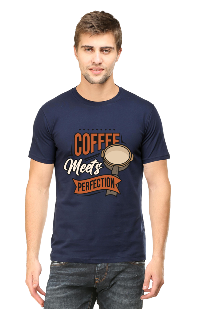 Coffee Meets Perfection Men's Round Neck T-Shirt
