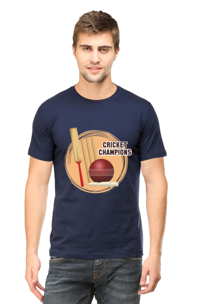 Cricket Champions Mens Round Neck T-Shirt