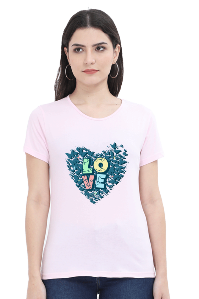 Love - Women's Round Neck Half Sleeves T-Shirt