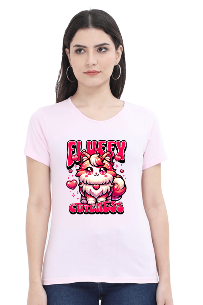 Fluffy Cuteness Women's Round Neck T-Shirt