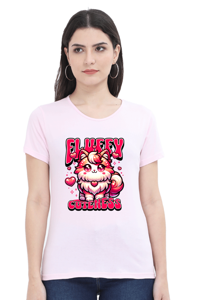 Fluffy Cuteness Women's Round Neck T-Shirt