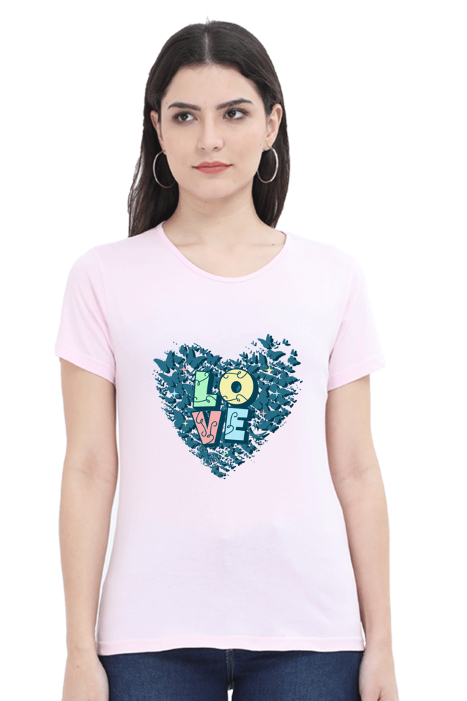 Love - Women's Round Neck Half Sleeves T-Shirt