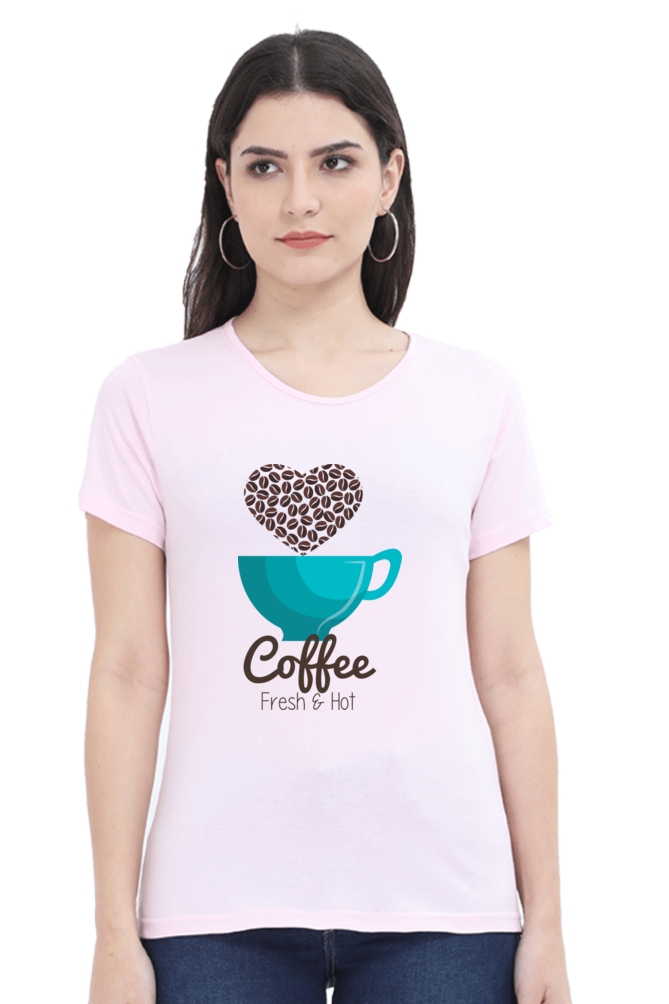Fresh & Hot Coffee - Women's Round Neck T-Shirt
