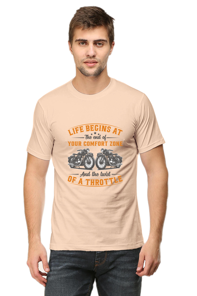 Life Begins at Men's Round Neck T-Shirt