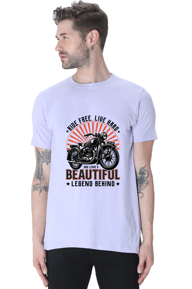 Ride free Live Hard - Men's Round Neck T-Shirt