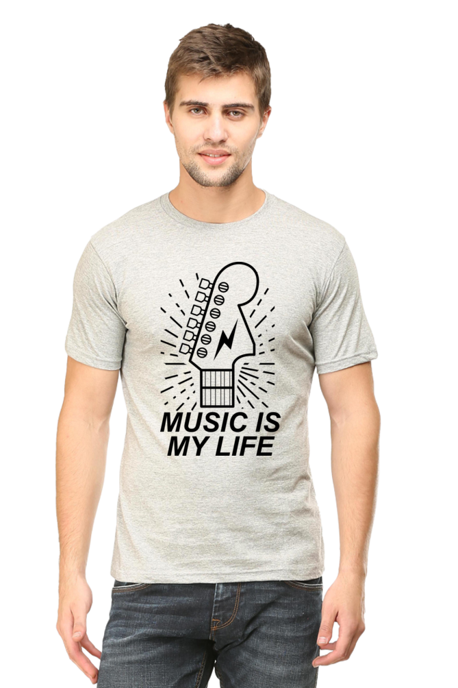 Music is my life Men's Round Neck T-Shirt