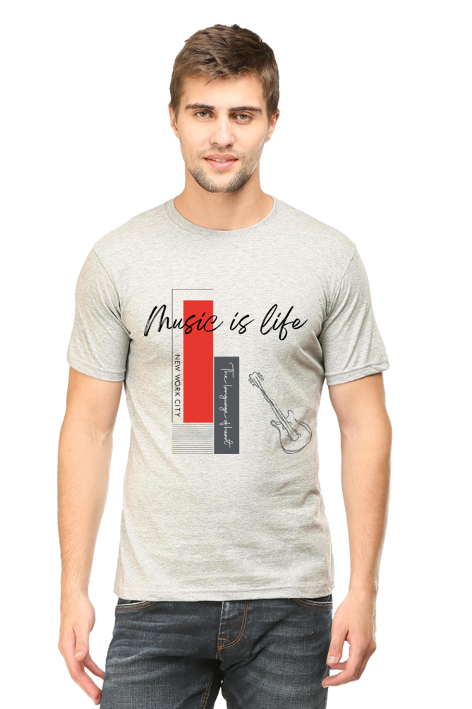 Music is life Men's Round Neck t-Shirt
