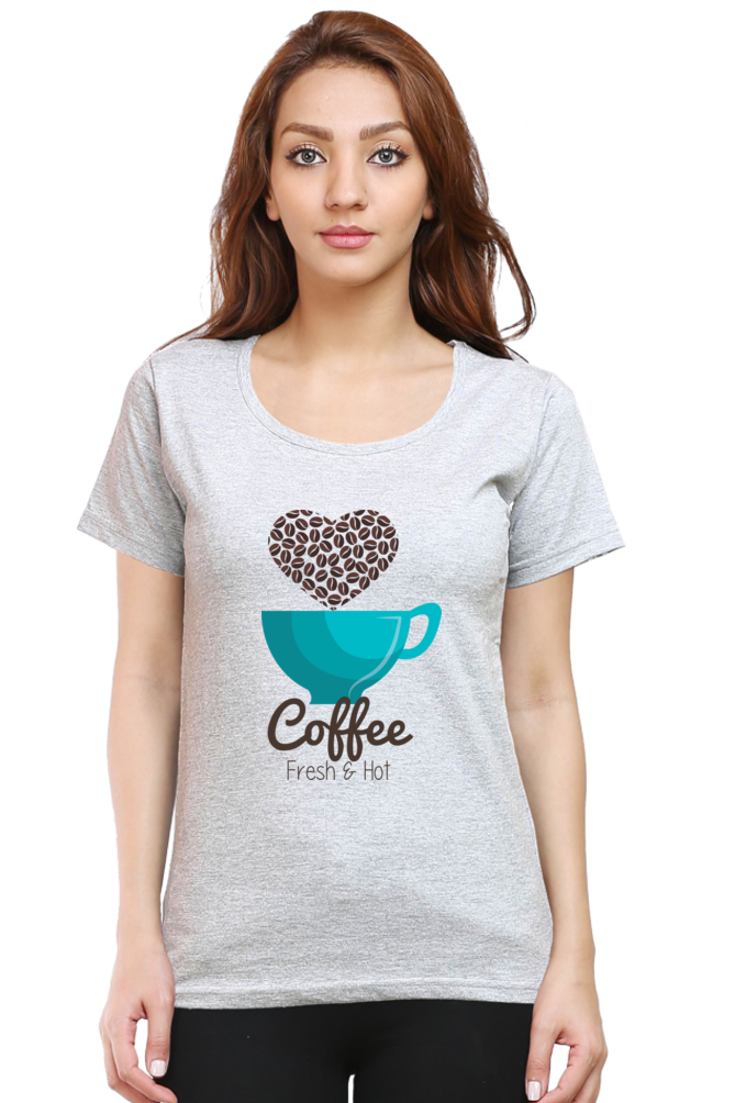 Fresh & Hot Coffee - Women's Round Neck T-Shirt