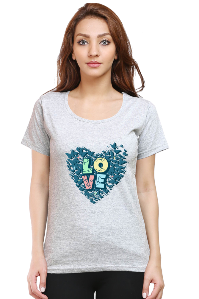 Love - Women's Round Neck Half Sleeves T-Shirt