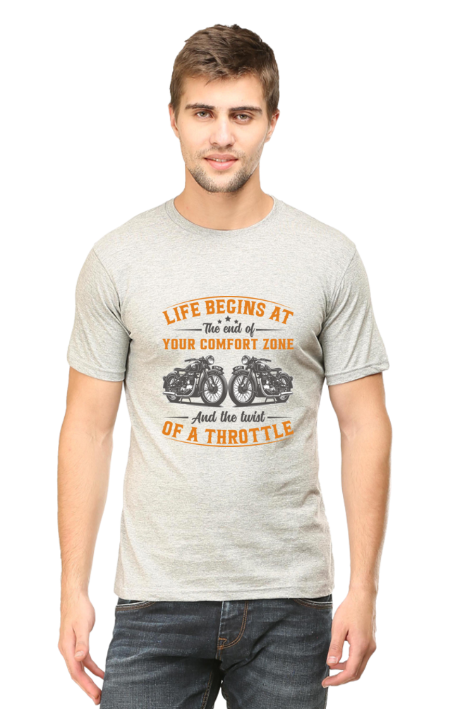 Life Begins at Men's Round Neck T-Shirt
