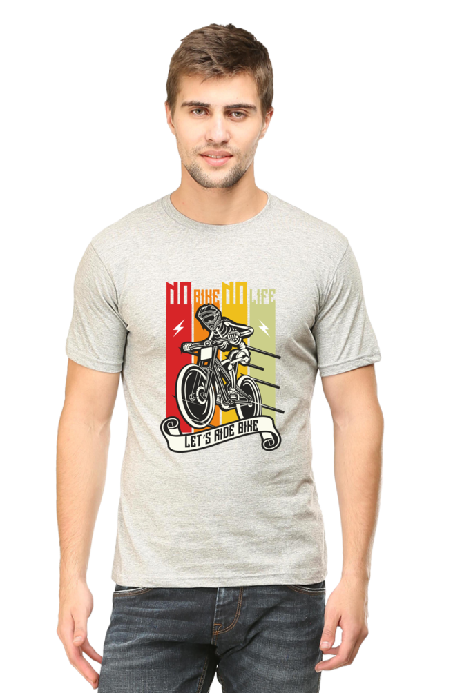 No bike No Life Men's Round Neck T-Shirt