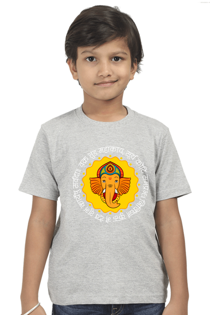 Dark Ganesha Boy Round Neck T-Shirt