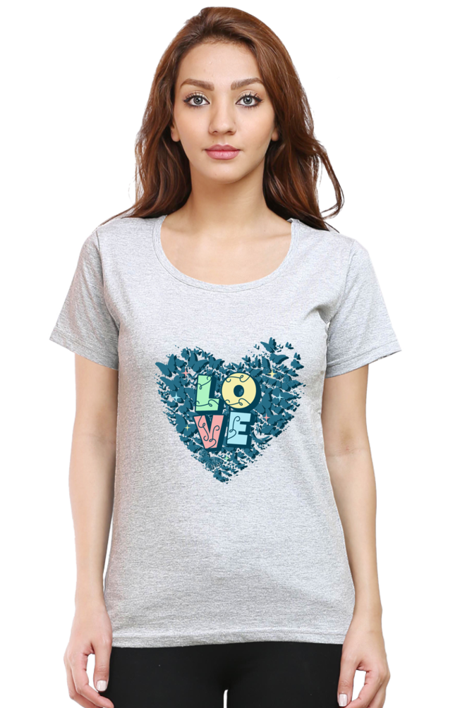 Love - Women's Round Neck Half Sleeves T-Shirt