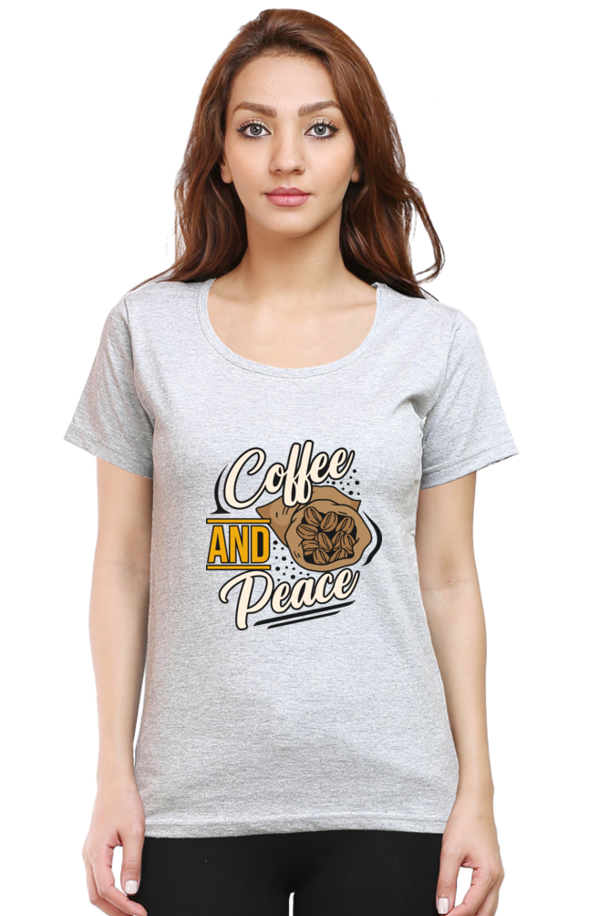 Coffee and Peace Women's Round Neck T-Shirt