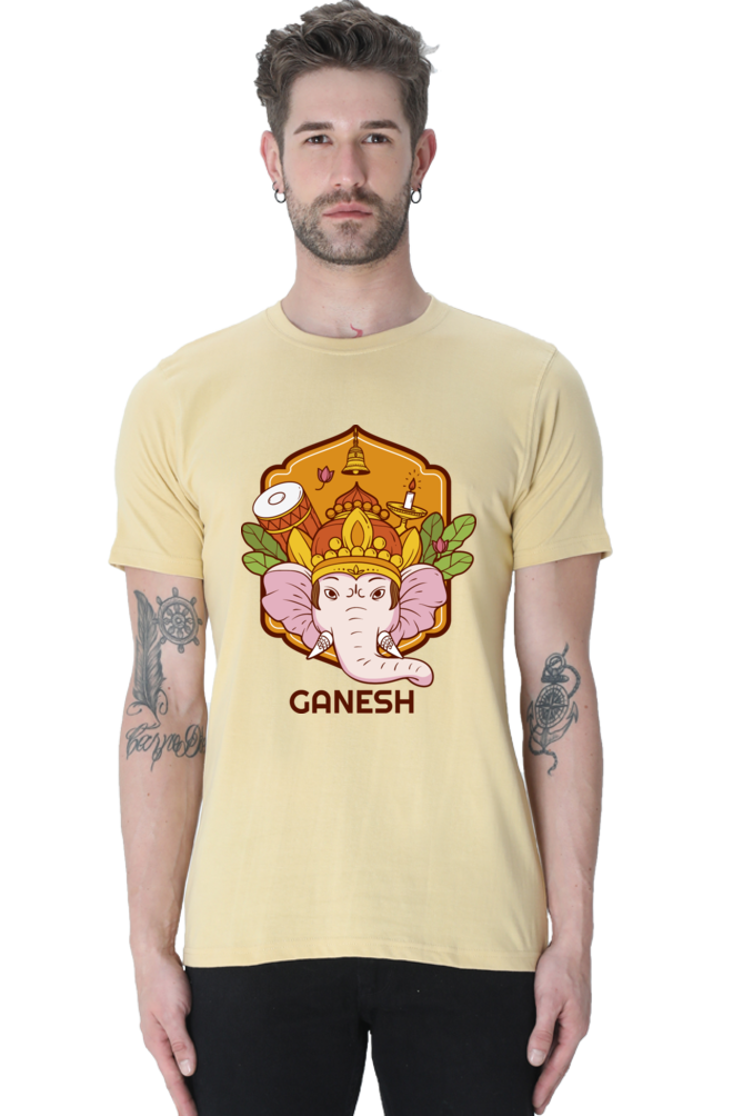 Ganesha Round Neck Mens T-Shirt
