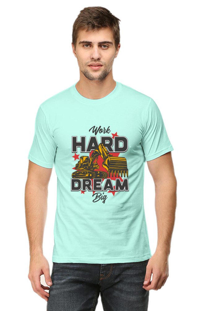 Work Hard Light Colour Men's Round Neck T-Shirt
