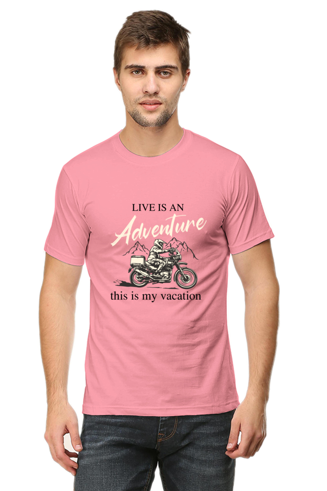 Live is an adventure Men's Round Neck T-Shirt