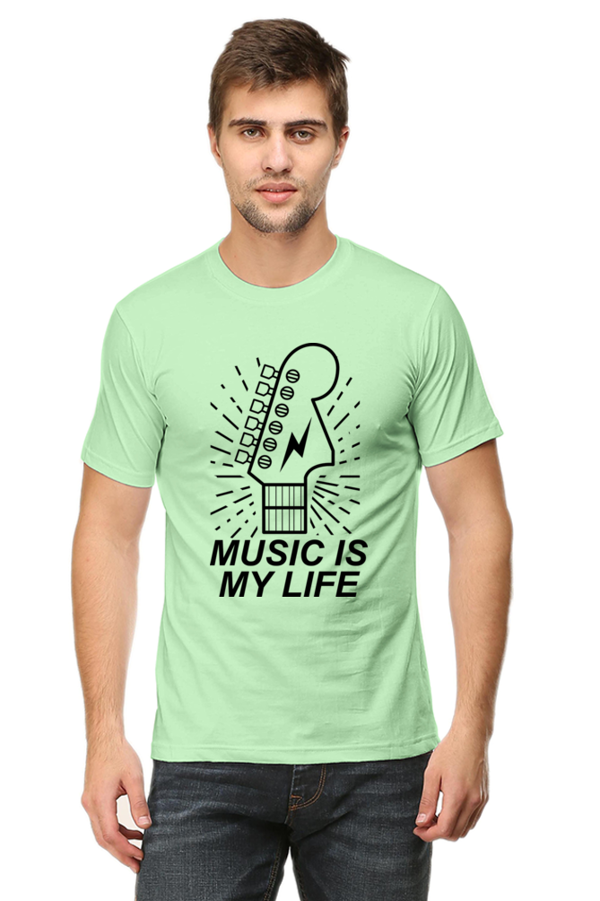 Music is my life Men's Round Neck T-Shirt