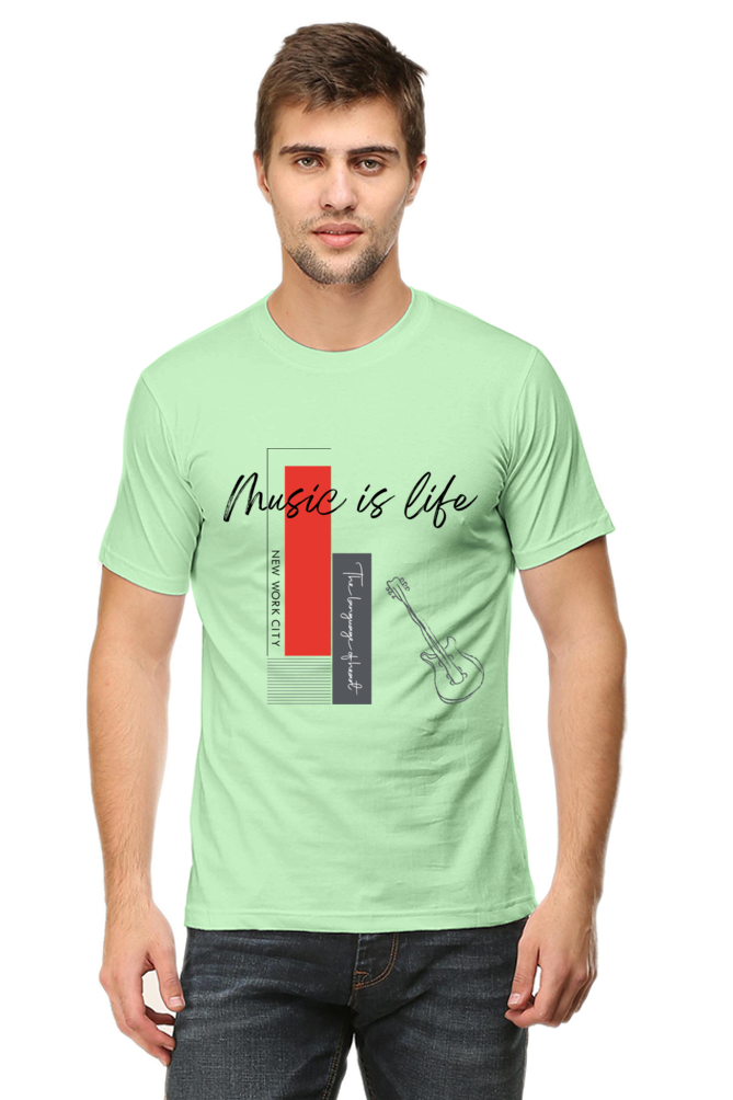 Music is life Men's Round Neck t-Shirt