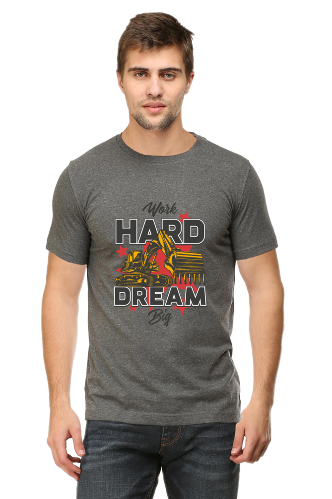 Work Hard Light Colour Men's Round Neck T-Shirt