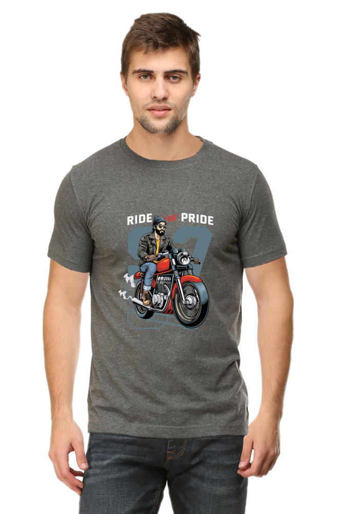 Ride with pride Men's Round Neck T-Shirt