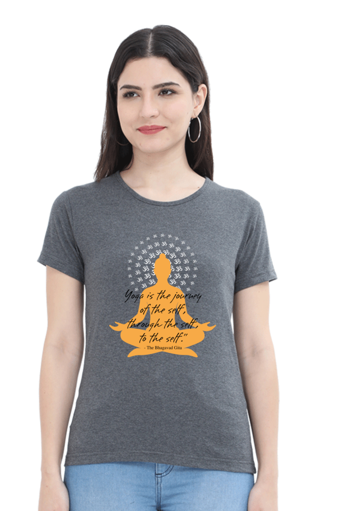 Women Yoga Round Neck T-Shirt