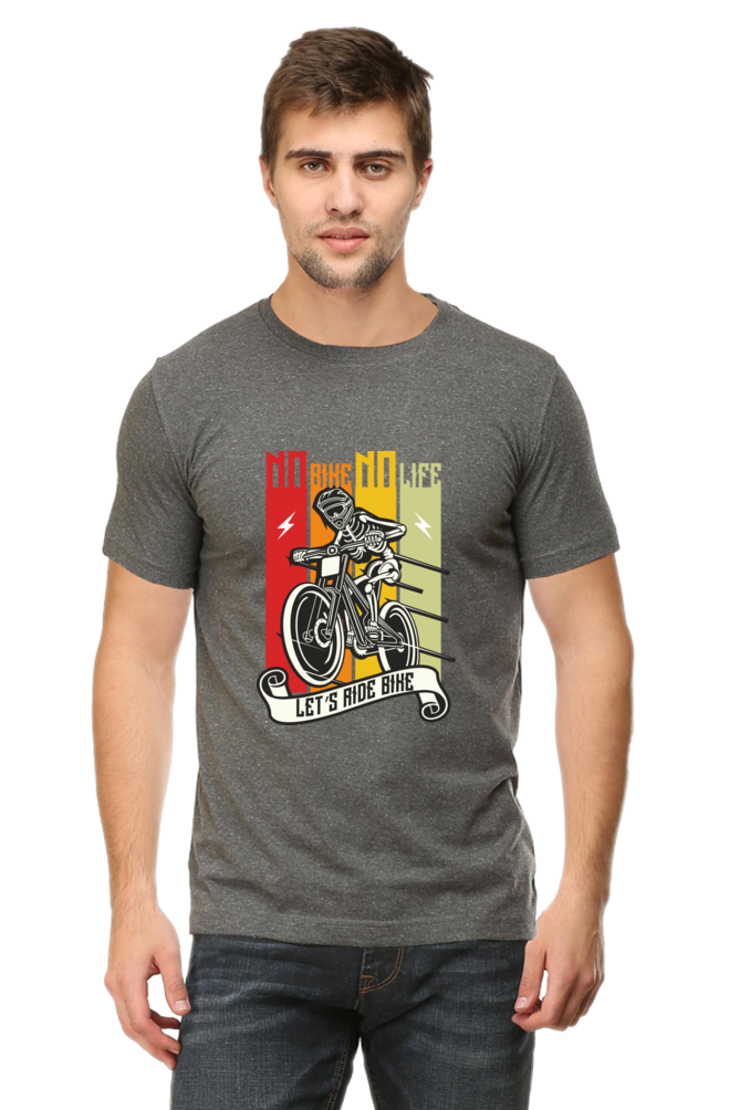 No bike No Life Men's Round Neck T-Shirt