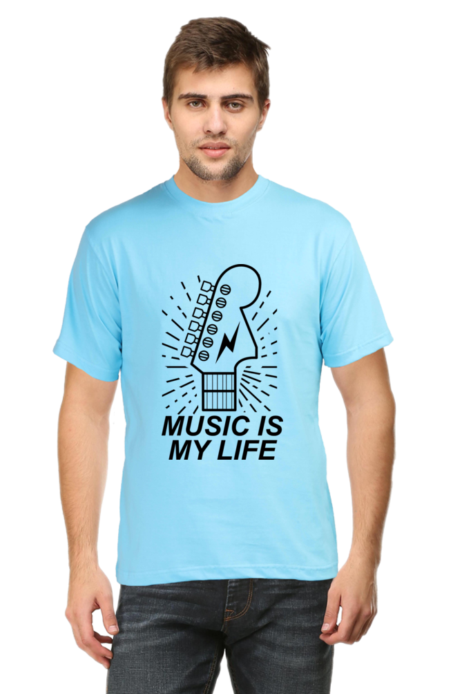 Music is my life Men's Round Neck T-Shirt