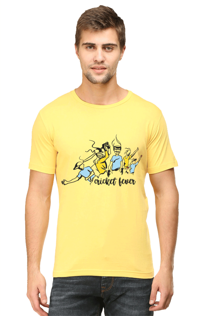 Cricket Fever Mens Round Neck T-Shirt