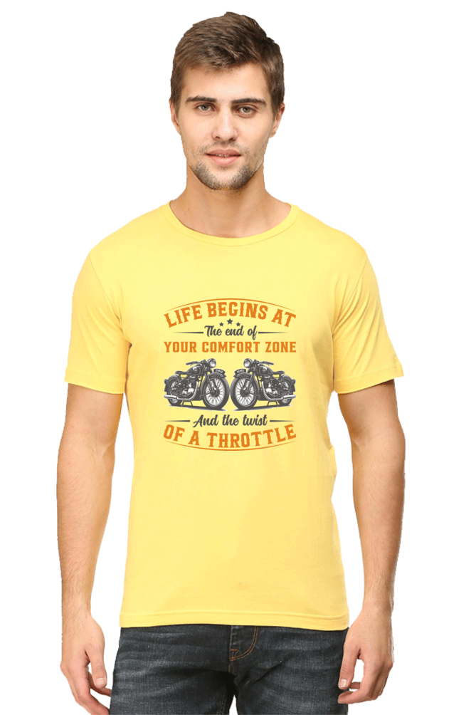 Life Begins at Men's Round Neck T-Shirt