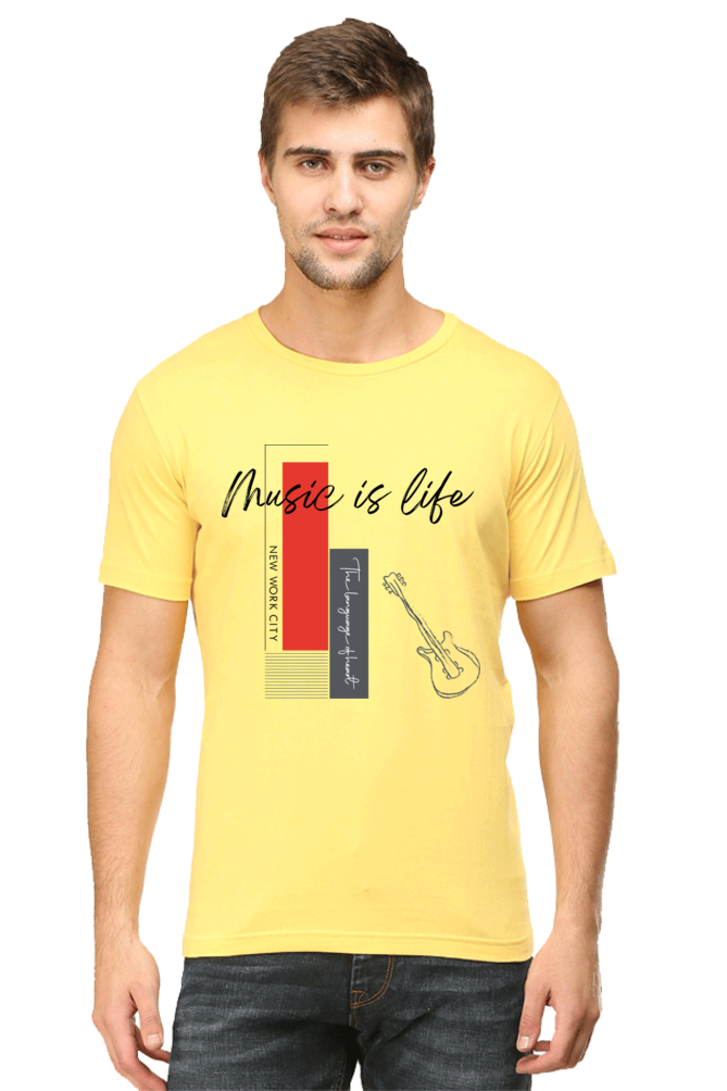 Music is life Men's Round Neck t-Shirt
