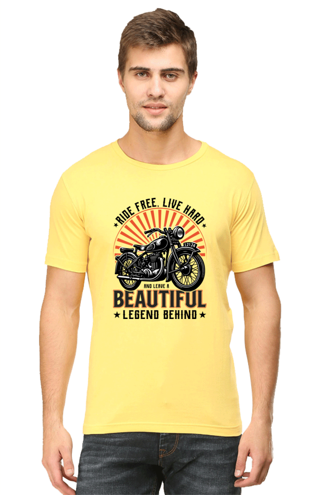 Ride free Live Hard - Men's Round Neck T-Shirt