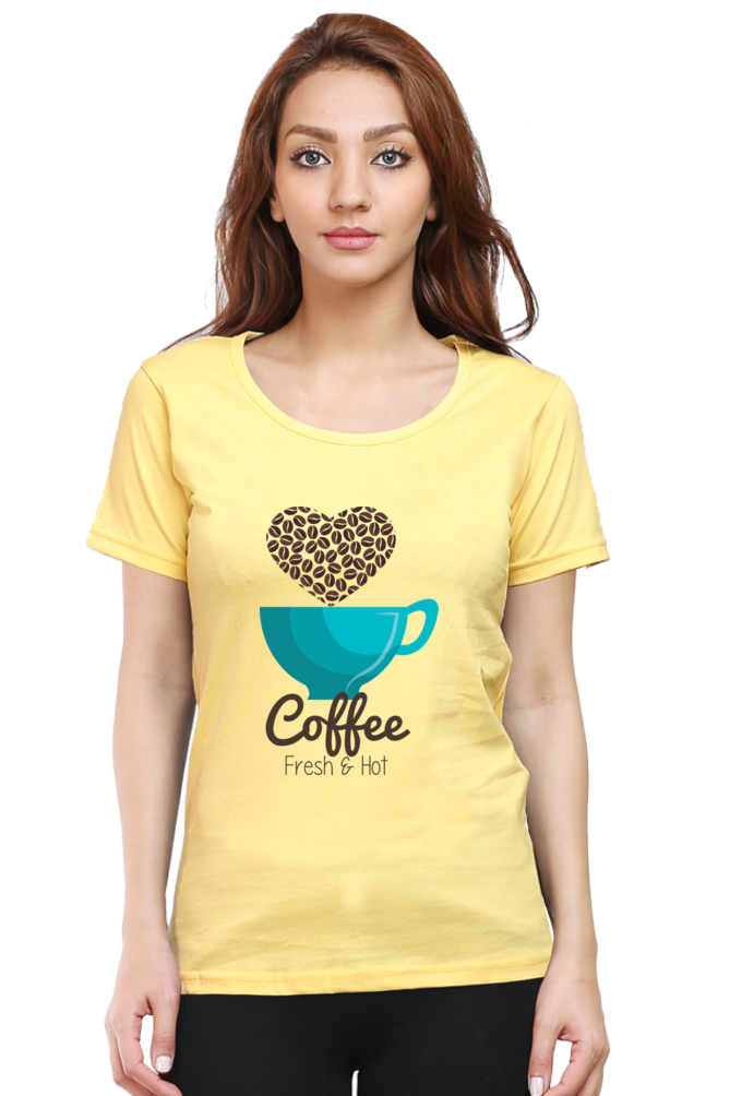 Fresh & Hot Coffee - Women's Round Neck T-Shirt