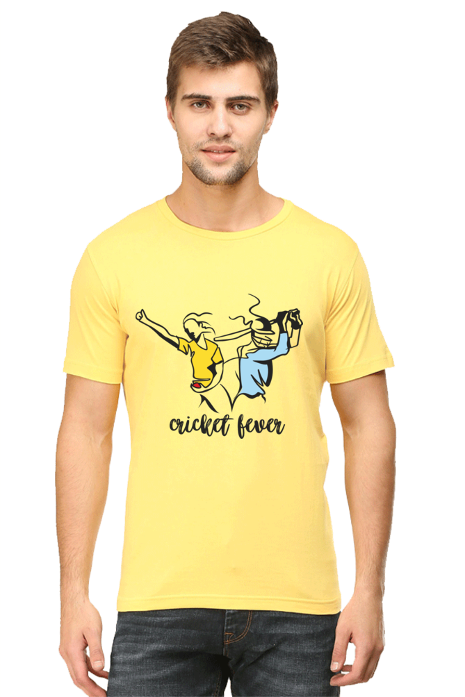 Cricket Fever Mens Round Neck T-Shirt
