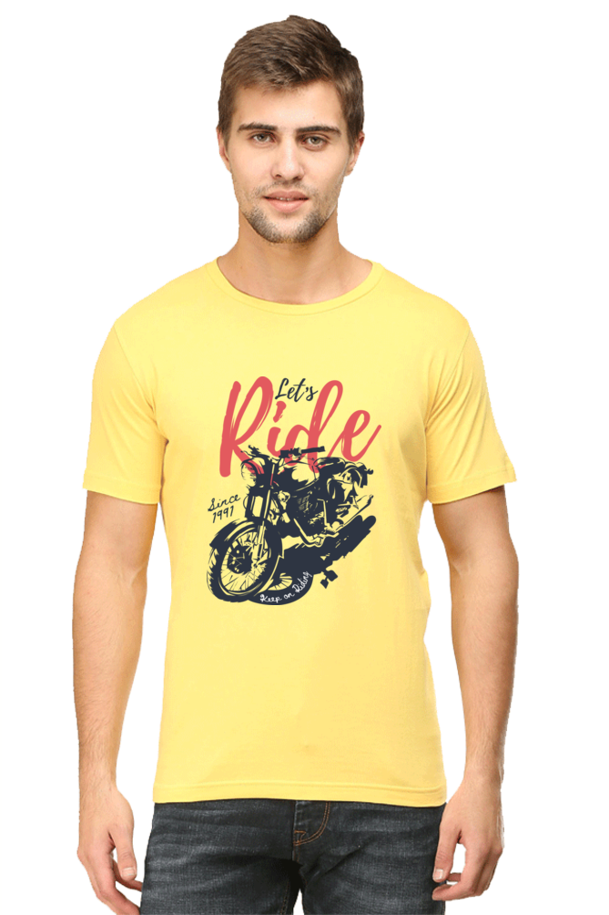 Let's Ride Men's Round Neck T-Shirt